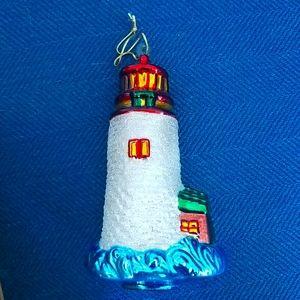 Large Handblown Glass Lighthouse